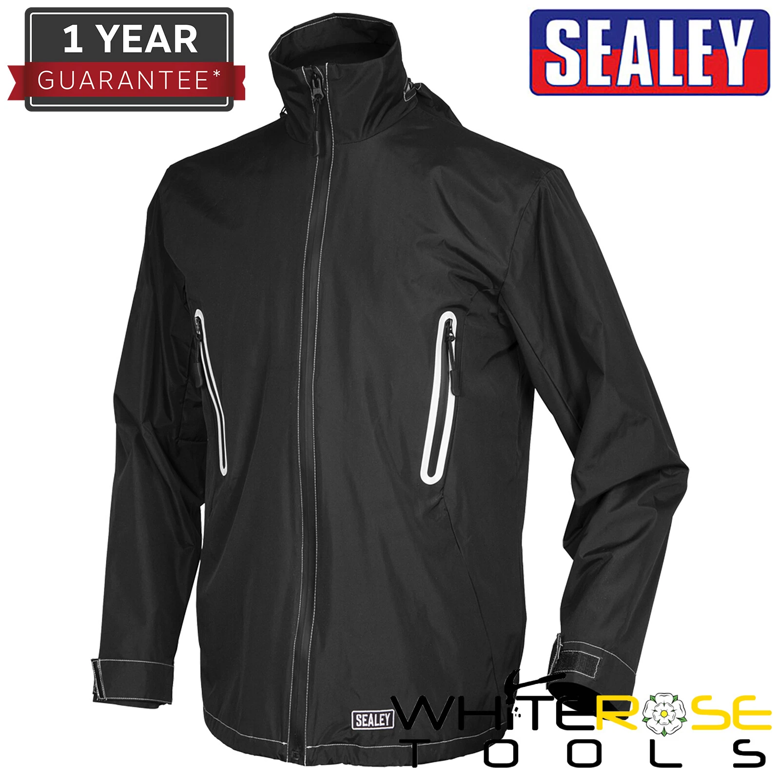 Sealey Heated Rain Jacket 5V - 48" Chest Large Water-Resistant Workwear