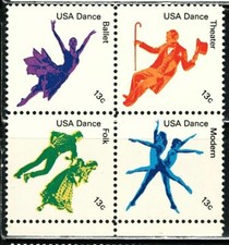 1978 Different Types Of Dance Block Of 4 13c Stamps - Sc# 1749-1752 - MNH, OG