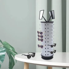 360??Rotating Sunglass Display Rack Holder Freestanding W/ Mirrors Glasses Stand