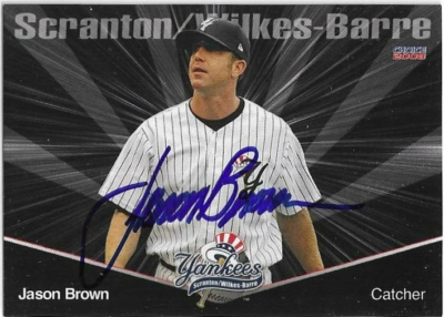 JASON BROWN Autographed Signed 2008 Scranton card #02 New York