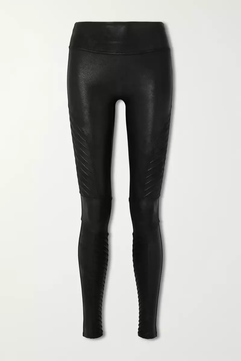 NEW SPANX Faux Leather Moto Leggings in Black - Size XS #1352