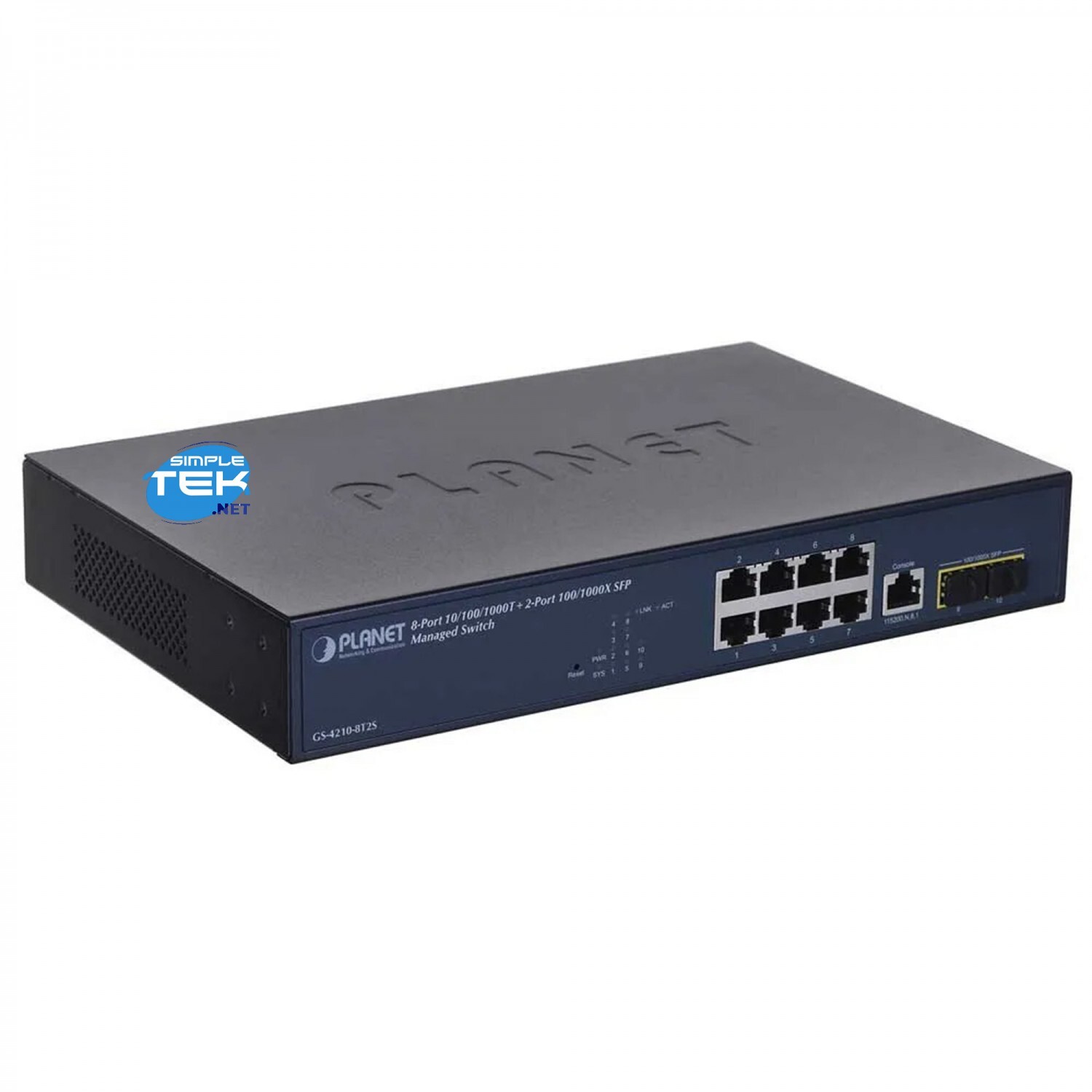 Planet Gs-4210-8t2s  Switch Managed 8 Porte Lan Gigabit + 2 X Sfp Gigabit_