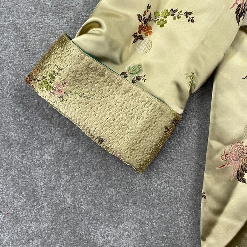 Vintage Chinese Silk Embroidered Reversible Traditional Tunic Coat Size M Gold - Picture 10 of 15