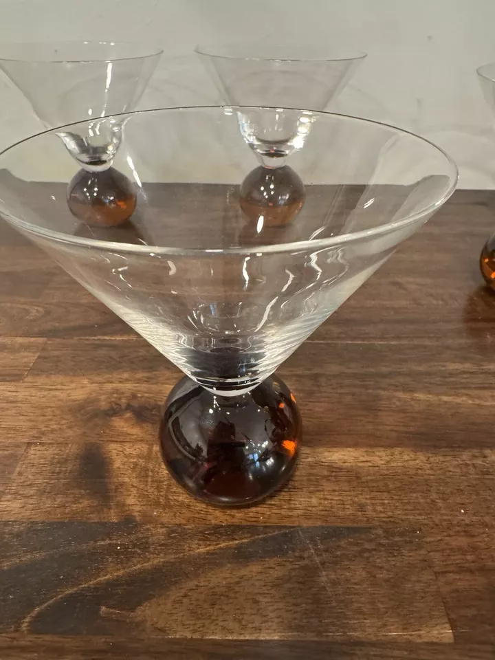 4 vasos vintage perfectos Cointreau Martini bola ámbar controlada A46 Foto 3 de 4