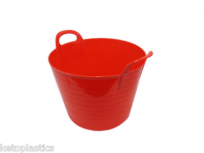 42 LITER ROTE FLEXIWANNE / EIMER / BEHÄLTER / AUFBEWAHRUNG FÜR HAUS UND GARTEN