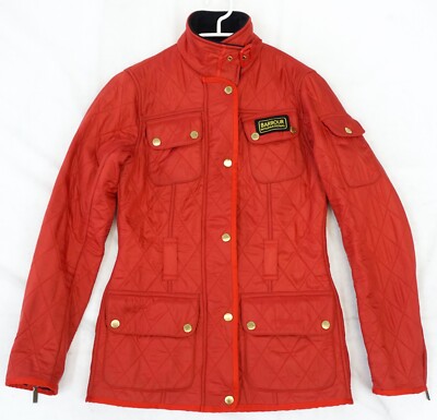 Barbour International Polarquilt Red Jacket Women's Size XS UK 6