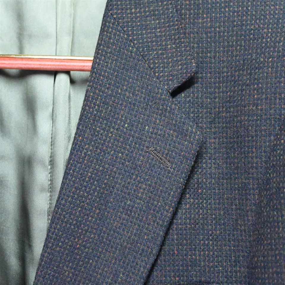 Chaqueta Blazer Abrigo Deportivo Woolrich 46L Marrón Tejido Tweed 2 Botones Foto 4 de 4