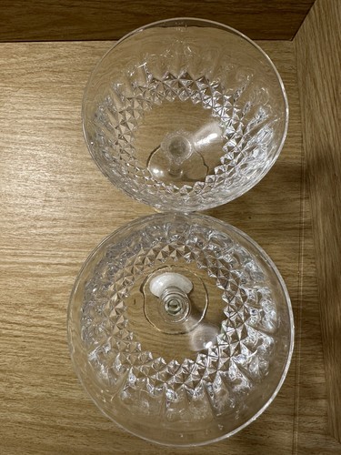 2 De Plomb Wine Glasses Goblets 24% Lead crystal clear Vintage bar - Picture 4 of 8