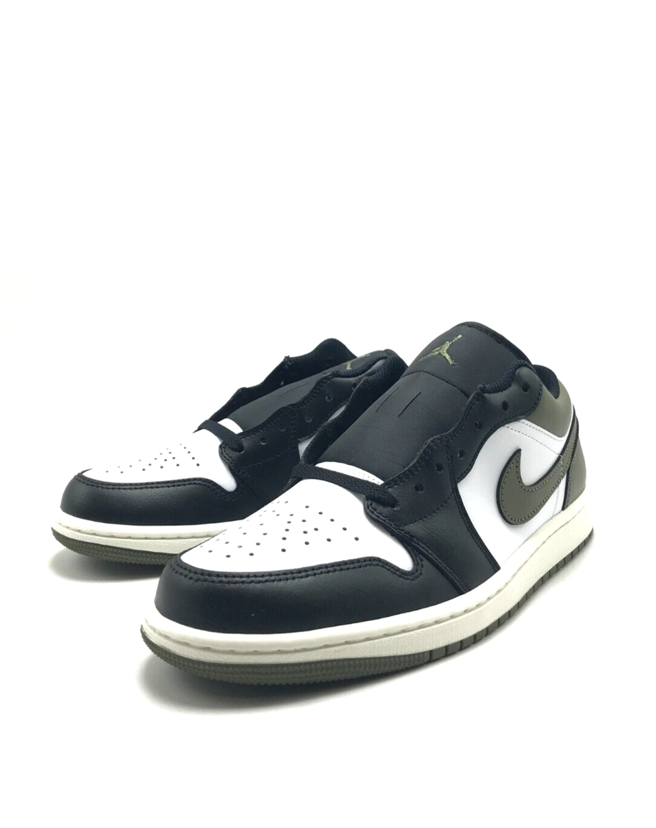 Size 10.5 - Air Jordan 1 Low Black Toe Medium Olive for sale