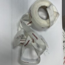 100 Authentic White CHANEL Ribbon with Red logo.