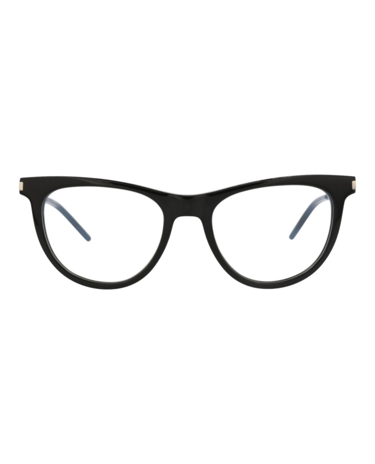 Occhiali da vista Saint Laurent donna occhio di gatto nero argento trasparenti fashion designer