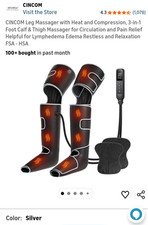 Cincom Air Compression Leg Massager with Heat, Black, CM-067A