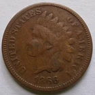 1866 Indian Head Cent Good+, Better Date Penny 1C coin