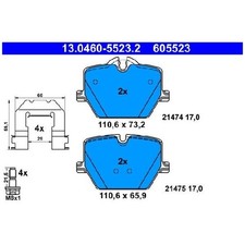 Satz Bremsbeläge 24006394 Bremsklötze hinten für BMW 4-er G22 G23 Gran G26 I4