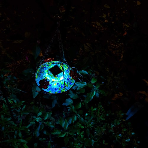 GHF7 Hand Blown Illuminated Top Fill Hummingbird Feeder - Picture 8 of 9