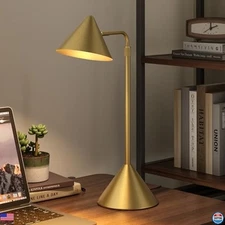 Metal Desk Lamp, 3000k Soft Light Modern Desk Lamp with Dimmer Switch, Premium