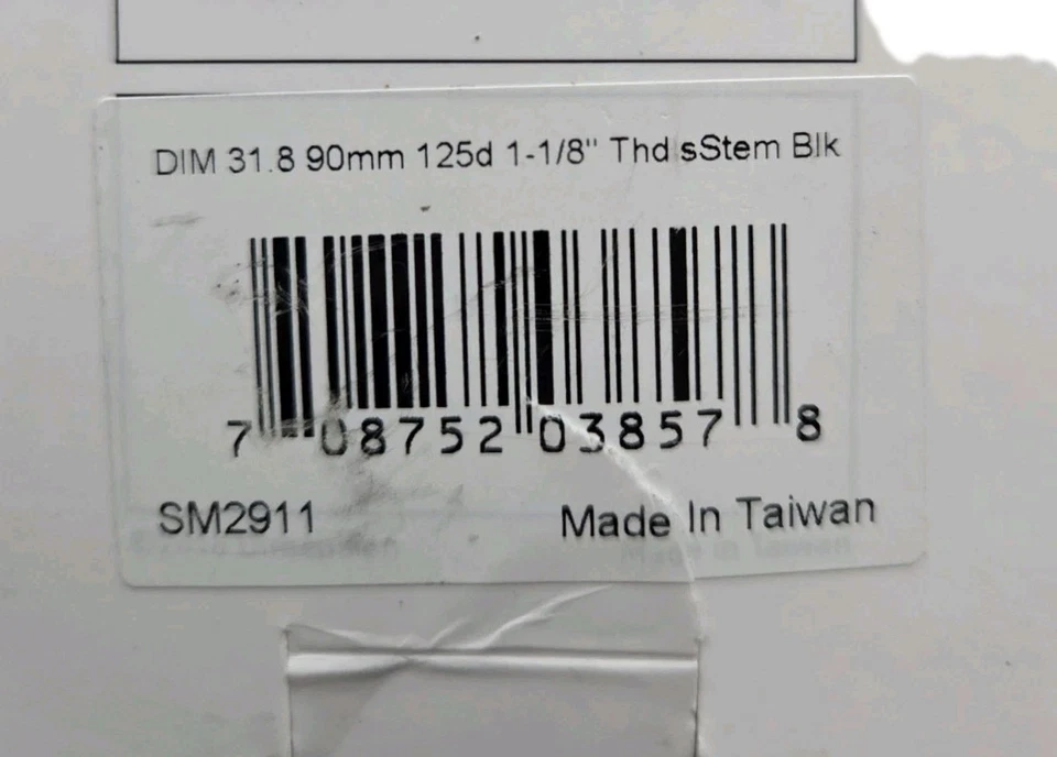 Dimension 31.8 Stem 90mm Clamp 31.8mm +35 Degree Steerer 1 1/8 in Black Aluminum - Image 4 of 4