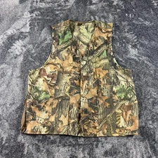 Vtg Ranger Made In USA Camo Hunting Vest Men's XL Full Zip Advantage Timber