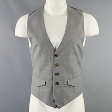 MAISON MARTIN MARGIELA Size 40 Heather Grey Taupe V-Neck Formal Vest