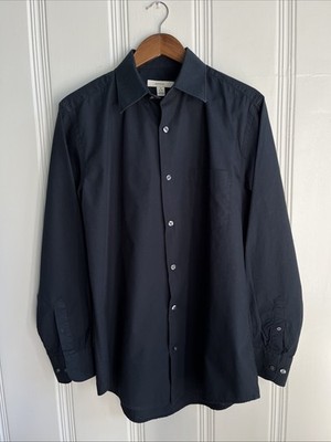 Merona Men s M Basic Black Button Up Shirt LS Wait Staff Bar Catering Stage Wear