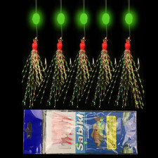 6x/Set Long Wire Bait luminous Fishing Lures Line String Carbon Steel Fishho AL
