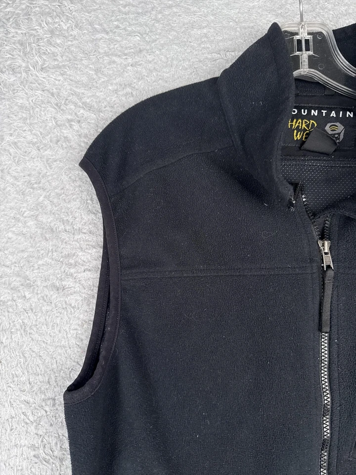 Chaleco Mountain Hardwear Para Hombres Grande Negro Gore Windstopper Polar Bolsillos con Cremallera Foto 3 de 4