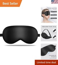Luxury Mulberry Silk Eye Mask with Adjustable Strap - Perfect for Sleep  Travel