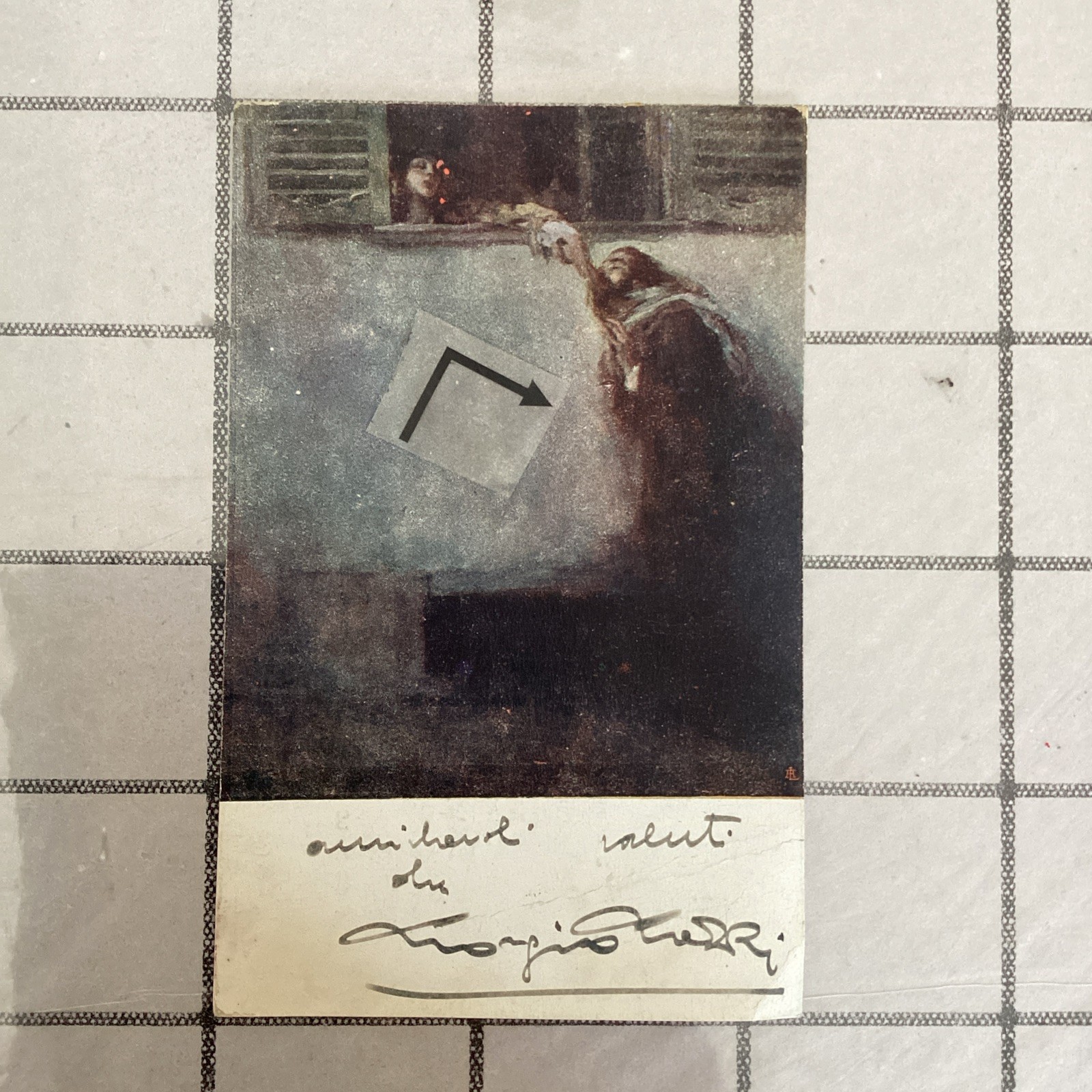 Cartolina Con Autografo Dell’Illustratore,Ambrogio Alciati,animata,O1151