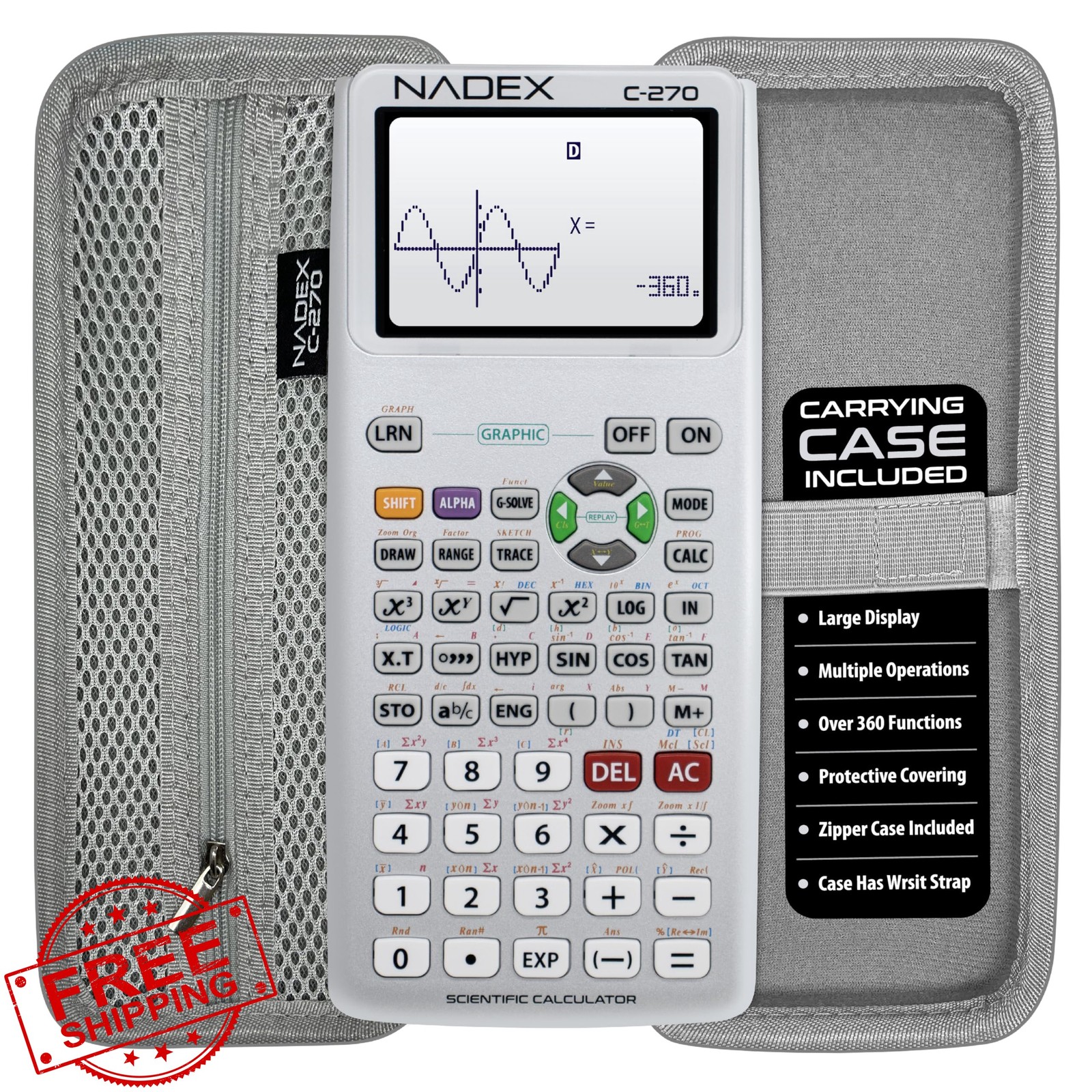 Scientific Calculator Graphing Silver Case College High School Math Science-image