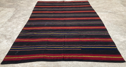 Vintage Traditional Handmade Beautiful Striped Kilim Floor Rug Carpet 372x230 cm