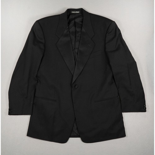 Mani Giorgio Armani Mens 40R Tuxedo Jacket Black Pure Virgin Wool Made in Italy