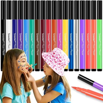 18 Colors Face Paint Markers Waterproof Sweatproof Body Paint Pens