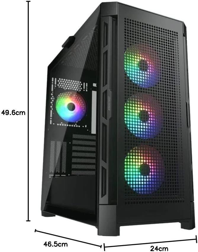 COUGAR DUOFACE PRO RGB ATX Mid Tower PC Case, Glass Side, 4 ARGB Fans - Black - Image 3 of 4