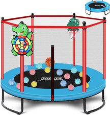 Pink Indoor Trampoline for Kids 2-5, 5Ft Mini Indoor  Outdoor Small Toddler Tra
