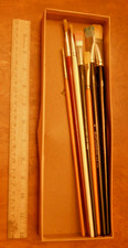 ARTIST'S BRISTLE BRUSHES, USED, 7 ASSORTED