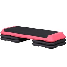 43" Adjustable Exercise Aerobic Fitness Stepper W/Risers 4 - 6 - 8", Pink