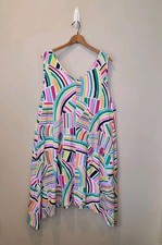 Fresh Produce Sundrenched Lydia Abstract Print Asymmetrical Hem Midi Dress 1X