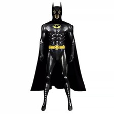 The Flash Batman Jumpsuit Cape Bruce Wayne Michael Keaton Cosplay Costume Adult