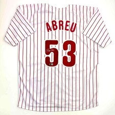 Autographed/Signed Bobby Abreu Philadelphia Pinstripe Jersey Beckett BAS COA