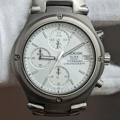 Seiko Alba Roox Titanium Chronograph Watch Quartz Wristwatch Unisex wrist 16cm