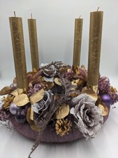 Advent arrangement romantic ball cones rose lilac