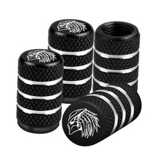 Predator Tire Valve Stem Caps, Metal, Universal Fit for Cars, Trucks, Black