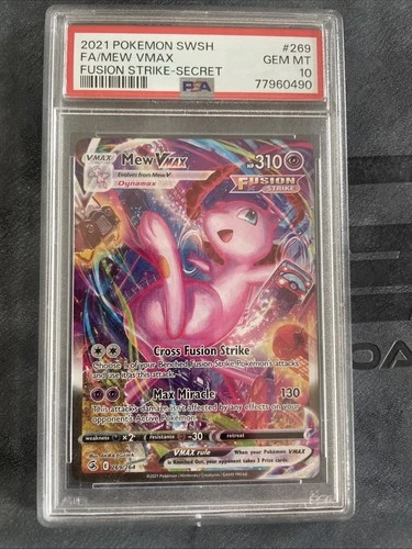 Pokémon TCG Fusion Strike Holo Card Mew VMAX 269/264 PSA 10 Gem Mint