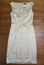 Vintage D&G | Dolce and Gabbana Satin Sheath Dress | IT 40 US 8 | Beige Y2K