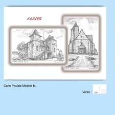 CP M 46129-142 POSTCARD 2 DRAWINGS 46 SEAT