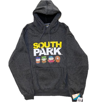 SOUTH PARK NWT Hoodie Sz L Members Only, 2 Sided Graphic, Dark Charcoal Gray NEW