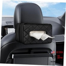 Car Tissue Holder - Standard Pu Leather Napkin Holder for Backseat, Extra Black