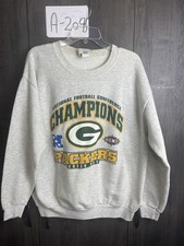 Vintage 1996 Green Bay Packers NFC Champion Crew Neck Sweatshirt Mens XL Gray