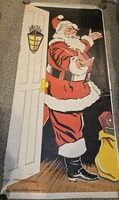 Vintage 60s Large Santa Claus Christmas Poster Store Display,Lerner,Corwin,Young