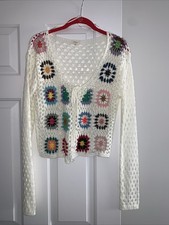 Debut Women's Granny Square Crochet Cardigan Size M
